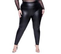 AIDAYOU Super Stretchy Lightweight Plus Size Leggings Tummy Control - Breathable Comfy, Black, 5X-Large/30" Inseam