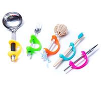 AIDBONES Easy Grip Accessory (Pack of 5) Child - Pediatric Hand Aid for School & Play - Pencil Grip, Toy & Cutlery Holder - Baby & Toddler Independence, Soft Silicone (from Baby to Child)