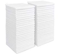 AIDEA Microfibre Cleaning Cloth Lint Free Washable Pack of 50 29x29cm White
