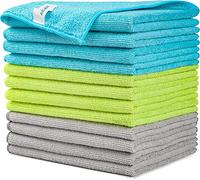 AIDEA Microfibre Cleaning Cloths Pack of 12, Multifunctional Reusable Cleaning Towels, Lint Free Streak Free Washable Cloth Duster for House, Kitchen, Car, Motorbike, Windows 30 x 30 cm