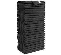 AIDEA Microfibre Cleaning Cloths, Pack of 24, Microfibre Cloths, Tea Towels, Cleaning Cloths, Window Cloths, Soft, Very Absorbent, Lint-Free, Streak-Free, for Home, Kitchen, Car, Black, 30 x 30 cm