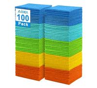 AIDEA Microfibre Cloth Pack of 100, Multifunctional Reusable Microfibre Cleaning Cloth, Lint Free Streak Free Washable Cloth Duster for House, Kitchen, Car, Motorbike,Windows 30 x 30 cm