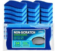 AIDEA Non-Scratch Scrub Sponge Pack of 24, Dual-Sided Dishwashing Sponges, Cleaning Sponge, Cleans Fast Without Scratching, Stands Up to Stuck-on Grime, Cleaning Power for Everyday Jobs