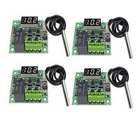 Aideepen 4 PCS Digital Thermostat Controller Temperature Temp Control Switch Module Board 12V DC -50-110°C Electronic Temperature Control Switch Module with Waterproof Sensor Probe
