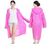 AIDEGER EVA Rain Ponchos for Adults, 2 Pack Reusable Raincoats with Hoods and Sleeves Lightweight Rain Jacket