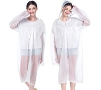 AIDEGER EVA Rain Ponchos for Adults, 2 Pack Reusable Raincoats with Hoods and Sleeves Lightweight Rain Jacket