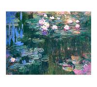 Aidemei Claude Monet Famous Paintings Water Lilies 5D DIY Diamond Painting Full Embroidery Rhinestone Round 30x40Cm