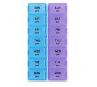 AidFast 7 Day AM PM Weekly Pill Organiser, Plastic | AM & PM Compartments, 14 Labelled Sections, Lightweight Design, Morning & Evening Doses, Travel Friendly