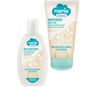 AIdi-Mamia Hair & Body Wash & Moisturiser Daily Care Set | Gently Cleanses & Moisturises Baby's Dry & Sensitive Skin | With Colloidal Oatmeal & Oat Essence | 250+150mL [Bundle] PACKAGE MAY VARY