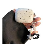 AiDianFuYa White and Black Polka Dots Case for Airpods 4, Vintage Aesthetic Pattern Stylish Luxury Trendy Retro Girls Women Protective Cover for Airpod 4th Genetation (for Airpods 4)