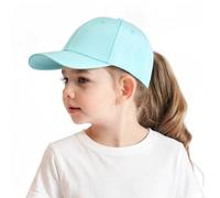 AIDIER Girls Baseball Cap with Ponytail Hole, One Size Fits Most, Adjustable, Lake Green