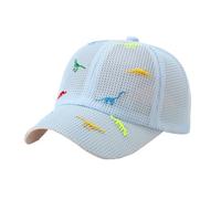 AIDIER Kids Full Mesh Baseball Cap 2-6 Years Boys Girls Breathable Dinosaur Baseball Cap Children Adjustable Summer Sun Protection Hat Golf Trucker Cap Blue