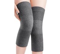 AIDIER Men Women Thermal Cashmere Knee Warmer Stretchy Knit Knee Sleeve Thermal Arthritic Knees Brace Soft Night Sleep Leg Warmers Cosy Warming Knees Pads for Joint Pain Relief Elders Gift