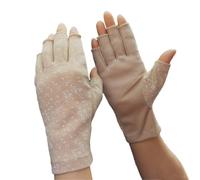 AIDIER Women Sunblock Gloves UV Sun Protection Gloves Breathable Half Finger Gloves Cotton Fingerless Driving Gloves for Women Non-Slip Breathable Sunscreen Gloves for Cycling Fishing Golfing Riding