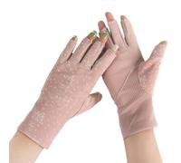 AIDIER Women Sunblock Gloves UV Sun Protection Gloves Breathable Half Finger Gloves Cotton Fingerless Driving Gloves for Women Non-Slip Breathable Sunscreen Gloves for Cycling Fishing Golfing Riding