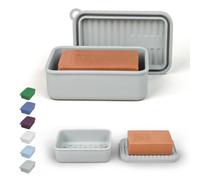 AIDIMMING Extra Large Leak Proof Travel Soap Case - Large Capacity, Durable, Impact-Resistant, Stain-Resistant, for Extended Trips, Camping, Outdoor Adventures or Truck Drivers (Deep Gray)