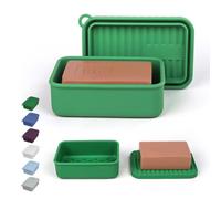 AIDIMMING Extra Large Shampoo and Conditioner Bar Travel Case (Deep Green)