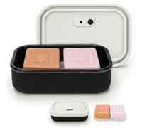 AIDIMMING Large Leak Proof Travel Soap Case, Silicone Bar Soap Holder for Traveling, Portable Soap Container with Draining Layer (Offwhite&Bla