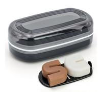 AIDIMMING Shampoo Bar Travel Case with Lid, Large Bar Soap Holder, Shampoo and Conditioner Bar Container Perfect for Kitsch Bar Soap, Travel Soap Box for Traveling, Camping, Gym, Bathroom (Max,Black)