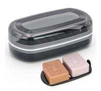AIDIMMING Shampoo Bar Travel Case with Lid, Large Bar Soap Holder, Shampoo and Conditioner Bar Container Perfect for Kitsch Bar Soap, Travel Soap Box for Traveling, Camping, Gym, Bathroom (Max,Black)