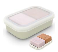 AIDIMMING Travel Soap Dish with Lid, Shampoo Bar Holder, Enhanced Leakproof Soap Box,Draining Soap Bar Holder for Traveling, Camping, Outdoor, Gym, Bathroom (Clear&Offwhite)