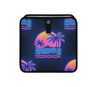 aidingzhi 100% Leak-Proof Foldable and Trash can Waterproof Trash can for Cars SUV for SUV, Truck & Minivan 6L - Summer Neon Coconut Tree Sunset