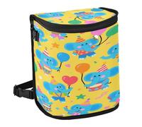 aidingzhi 100% Leak-Proof Foldable auto Trash can Multipurpose Garbage Container bin for car Car Accessories for Women Men 6L - Cute Cartoon Blue Elephants