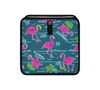 aidingzhi 100% Leak-Proof Foldable bin Trash Portable car Trash can for Back Fit for All Cars 4L - Summer Neon Flamingo Coconut Tree Blue