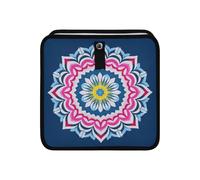 aidingzhi 100% Leak-Proof Foldable Blue Trash can Portable Garbage Bags for car for SUV, Truck & Minivan 4L - Mandala Floral Colorful Dark Blue