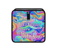 aidingzhi 100% Leak-Proof Foldable Camp Trash can Waterproof & Odor-Free Garbage can with lid Fit for All Cars 4L - Colorful Words Dreamy