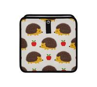 aidingzhi 100% Leak-Proof Foldable car Trash can Waterproof Garbage can with lid for SUV, Truck & Minivan 6L - Beige Cartoon Fruit Hedgehog Silhouette