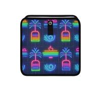 aidingzhi 100% Leak-Proof Foldable mini Trash can Waterproof & Odor-Free car Garbage can for SUV, Truck & Minivan 4L - Summer Neon Boat Coconut Tree