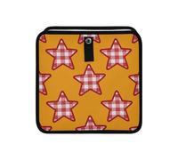 aidingzhi 100% Leak-Proof Foldable Small Trash can Multipurpose car Trash can for Women Car Accessories for Women Men 6L - Cartoon Checkered Plaid Star Orange