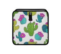 aidingzhi 100% Leak-Proof Foldable Small Trash can Waterproof mini Trash Bags for car for Women Men Road Trip Essentials 6L - Cartoon Cactus Bloom Green White