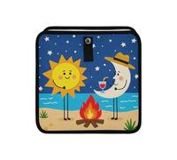 aidingzhi 100% Leak-Proof Foldable Small Trash can Waterproof & Odor-Free Garbage Bag for car for SUV, Truck & Minivan 6L - Fun Sun Moon Bonfire Star Cartoon