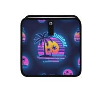 aidingzhi 100% Leak-Proof Foldable top Trash can Multipurpose Garbage can for Back seat for SUV, Truck & Minivan 6L - Summer Neon Coconut Tree Sunset