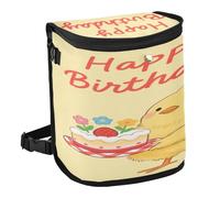 aidingzhi 100% Leak-Proof Foldable Trash can bin Leak-Proof & Spill-Proof Accessories for Women Interior Cute for Women Men Road Trip Essentials 6L - Happy Birthday Chicken Yellow