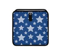 aidingzhi 100% Leak-Proof Foldable Trash can bin Waterproof Trash can for Back seat Car Accessories for Women Men 6L - Checkered Plaid Star Blue