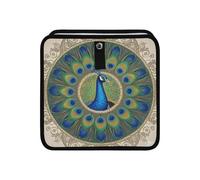 aidingzhi 100% Leak-Proof Foldable Trash can Cup Leak-Proof & Spill-Proof Garbage can for Back Fit for All Cars 6L - Victorian Style Peacock Blue Green