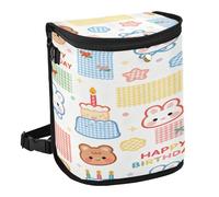 aidingzhi 100% Leak-Proof Foldable Trash can Cup Multipurpose mini Trash can for car Car Accessories for Women Men 6L - Happy Birthday Cute Plaid