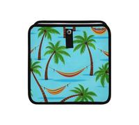 aidingzhi 100% Leak-Proof Foldable Trash can mini Waterproof & Odor-Free Garbage Bags for car Fit for All Cars 4L - Summer Blue Coconut Tree Hammock