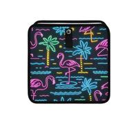 aidingzhi 100% Leak-Proof Foldable Trash can Outdoor Multipurpose Garbage Bags for car Fit for All Cars 6L - Summer Neon Flamingo Coconut Tree