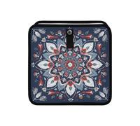 aidingzhi 100% Leak-Proof Foldable Trash can Small Leak-Proof & Spill-Proof mini Trash can for car for Women Men Road Trip Essentials 6L - Bohemian-Style Mandala Pattern Red Blue