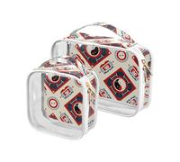 aidingzhi 2 Pack clear clear toiletry bag TSA approved waterproof clear cosmetic bag shaving essentials Chinese Culture Bagua Pattern, Chinese culture bagua pattern