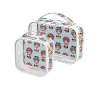 aidingzhi 2 Pack clear men toiletry bag TSA approved water-resistant makeup travel bag travel essential Chinese Cultural Roles Peking Opera Blue, Chinese cultural roles Peking Opera blue