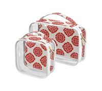 aidingzhi 2 Pack clear toiletry bag large TSA approved multifunctional makeup organizer bag shaving essentials Chinese Culture Paper-cut Art, Chinese culture paper-cut art