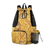 aidingzhi Animal Gerbil Corn Texture Holiday Drawstring Backpack For Women Men String Back Bag With Water Bottle Pocket Dry Wet Separation