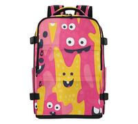 aidingzhi Anti Theft Backpack for Men Women, Airplane Approved Lightweight (longwword) 20L with Water Bottle Pocket 15.6 Laptop Bag, Cartoon Cute Monsters