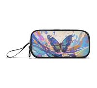 aidingzhi Art Asthetic Butterfly Nylon Pencil Bag School High Capacity Pencil Cases For School Stationery Organizer for High School Kids