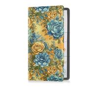 aidingzhi Beauty Flowers Gold Green Premium Leather Car Registration & Insurance Card Holder Truck Accessories for Driver License, Cards & Essential Documents